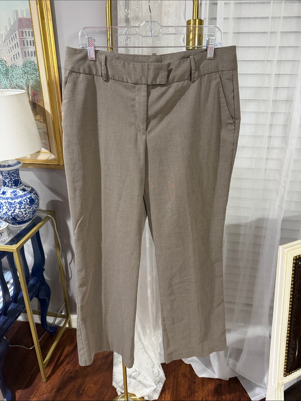 Worthington Taupe Straight-Leg Dress Trousers